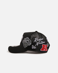 New Era Las Vegas Raiders 'Mesh Crown All Over Logos' 9FORTY A-Frame Snapback Official Team Colour