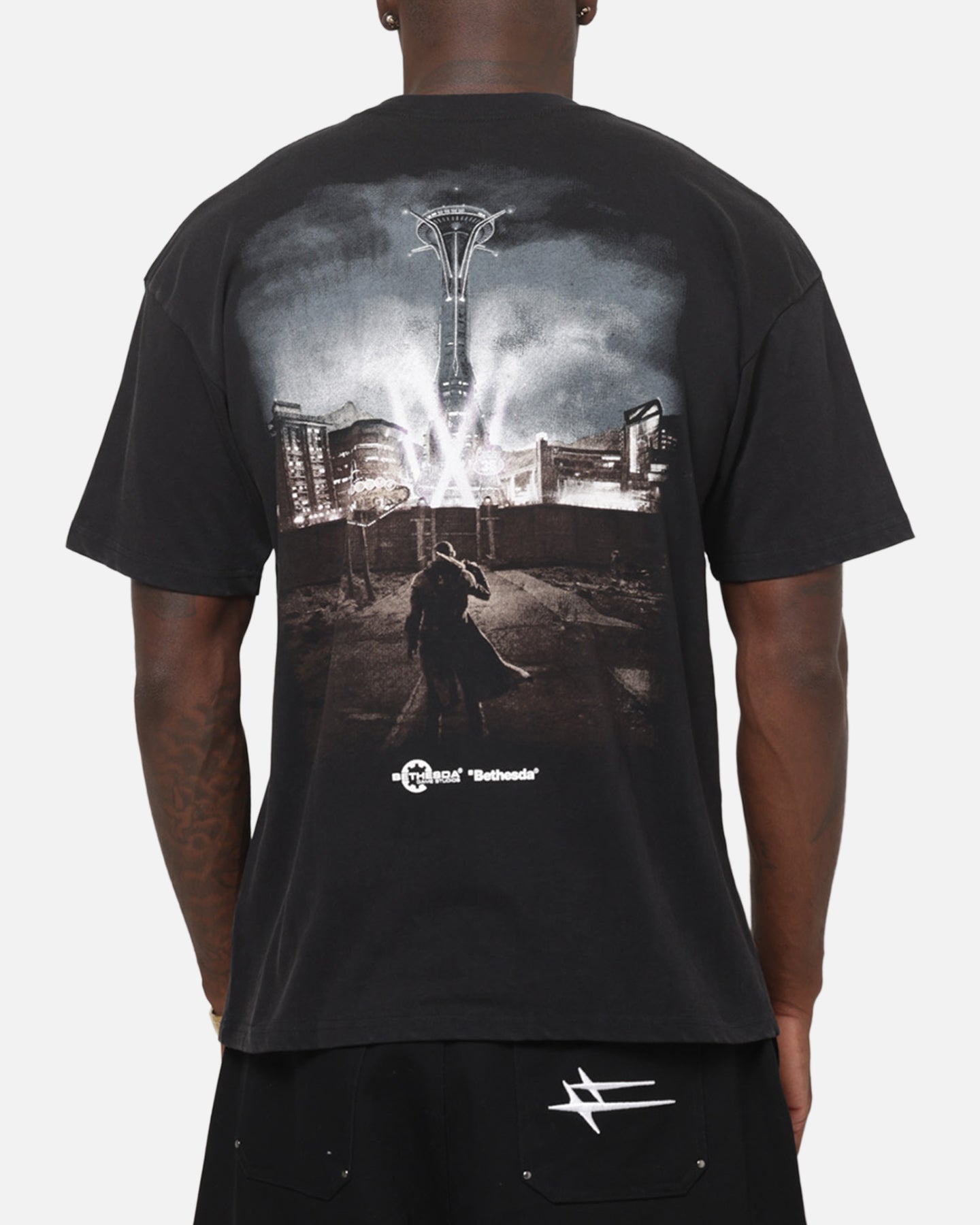 73Studio X Fallout NCR Ranger T-Shirt Black Acidwash | Culture