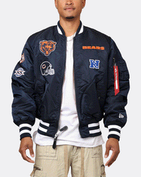 New Era X Alpha Series X NFL Chicago Bears MA-1 Bomber Jacket Navy/Orange
