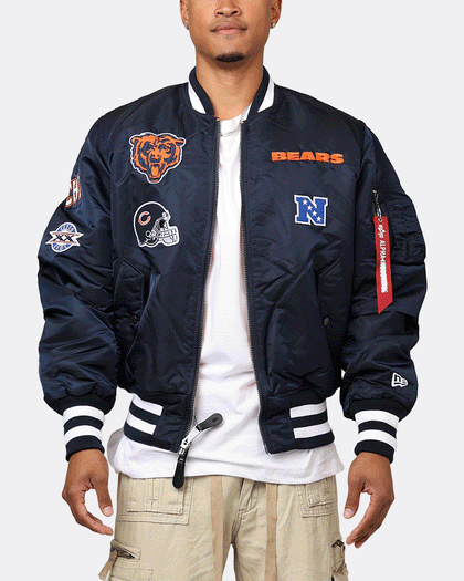 New Era X Alpha Series X NFL Chicago Bears MA-1 Bomber Jacket Navy/Orange