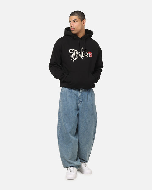 S Double Brush Pullover Hoodie Black