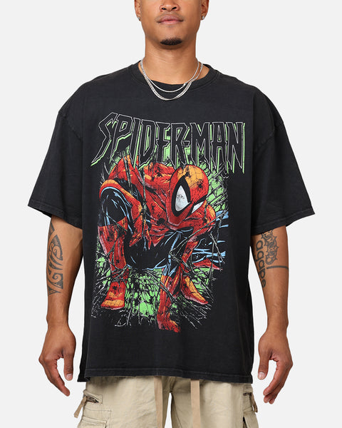 Marvel Spider-Man T-Shirt Black Acidwash | Culture Kings US