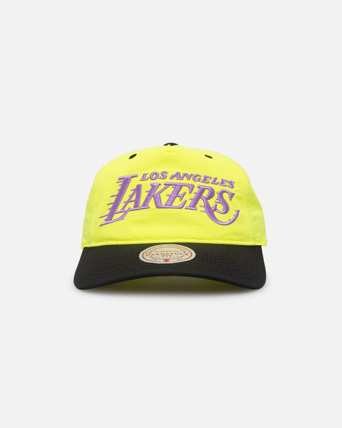 Mitchell & Ness Los Angeles Lakers Nylon Deadstock 2-Tone Snapback Neon Yellow/Black