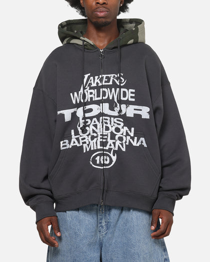 Mitchell & Ness Los Angeles Lakers World Tour Hoodie Washed Black