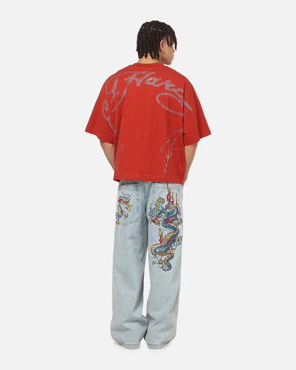 Ed Hardy Cyber Rhinestone T-Shirt Red