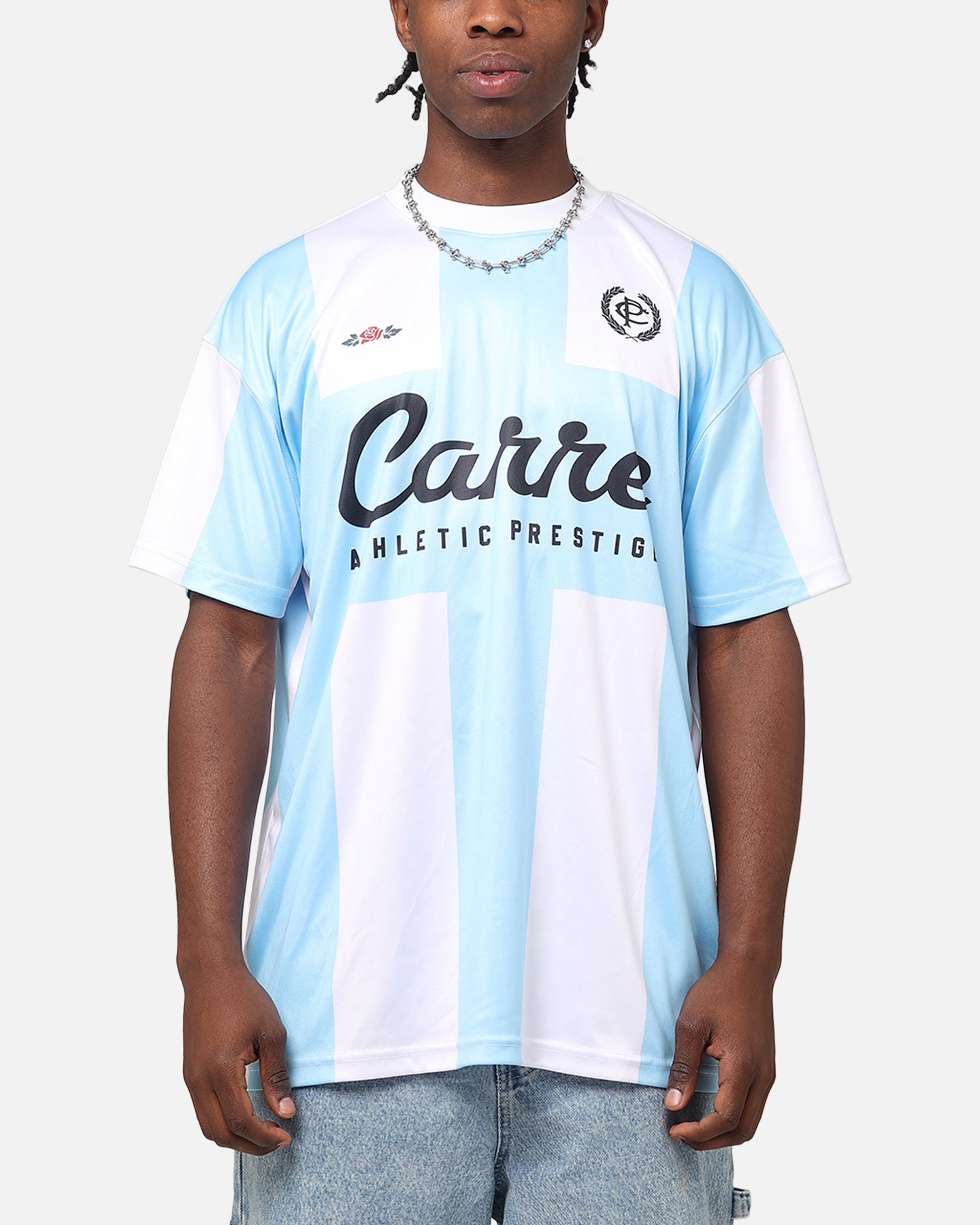 Carre Prestige Football T-Shirt Light Blue/White | Culture Kings US