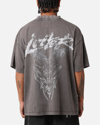 Loiter Lotus Oversized T-Shirt Charcoal Grey