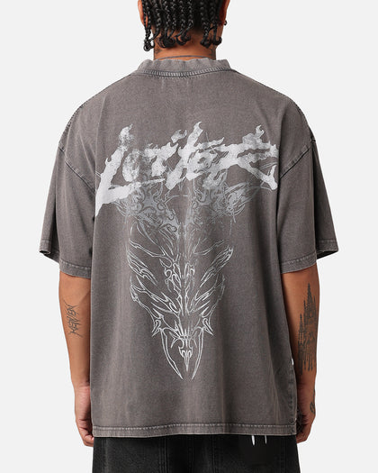 Loiter Lotus Oversized T-Shirt Charcoal Grey