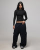 American Thrift Women's Fitted Long Sleeve T-Shirt Black