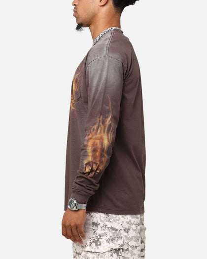 Pantera Pantera Vintage Long Sleeve T-Shirt Dark Brown