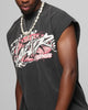 Loiter Motor Oversized Muscle T-Shirt Charcoal
