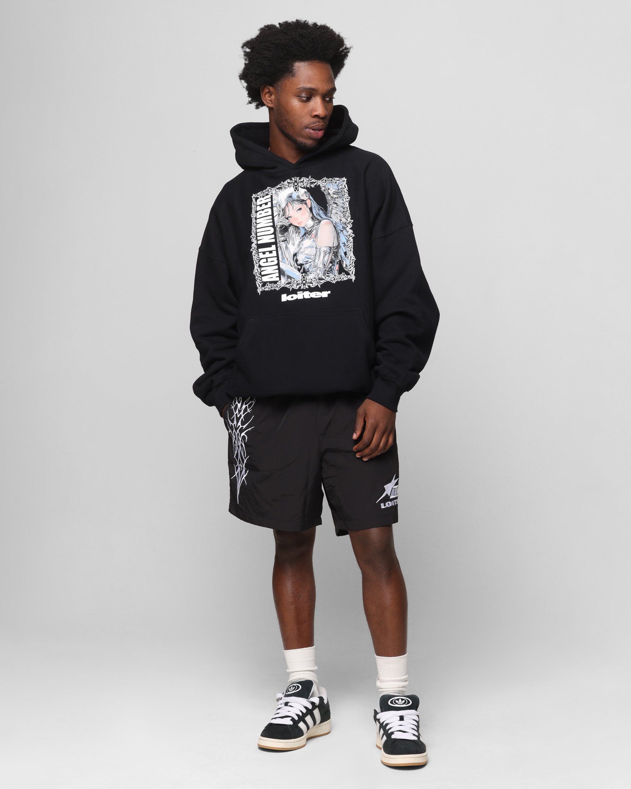 Loiter Angel Number Hoodie Black | Culture Kings US