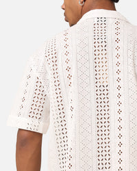 Saint Morta Crochet Button Up Shirt Off White