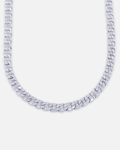 Saint Morta Baguette Interlink Chain Iced White Gold