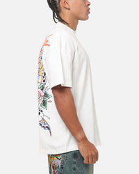 Ed Hardy Floral Skull T-Shirt Off White