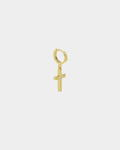 NXS Mini Cross Earring Gold