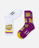 Foot-ies Brisbane Broncos Crew Socks 2 Pack White/Maroon