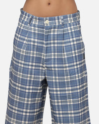 Carre Heritage Pleated Shorts Blue-plaid