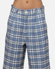 Carre Heritage Pleated Shorts Blue-plaid
