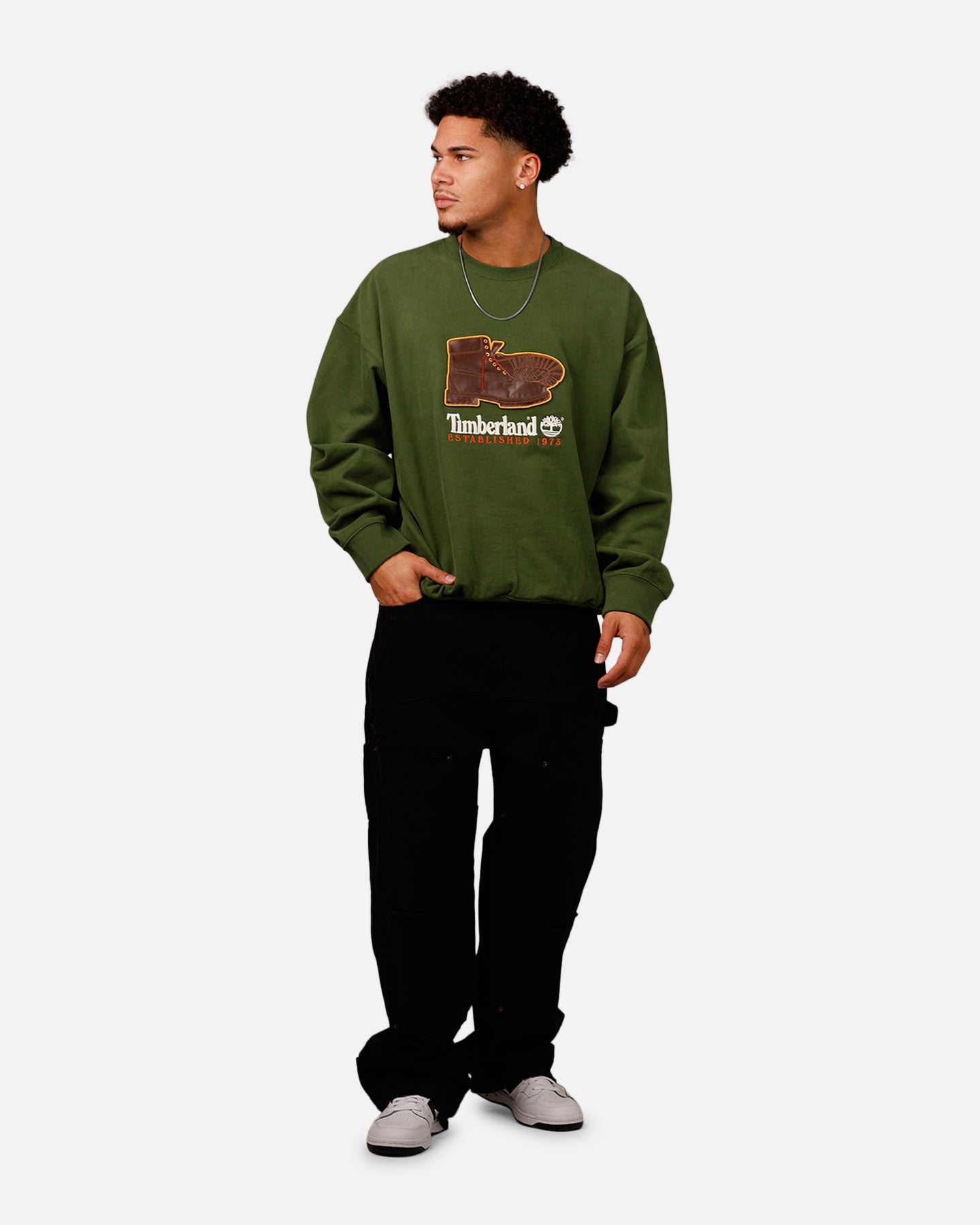 Timberland Badge Crewneck Forest Green | Culture Kings US