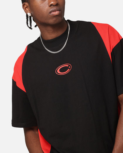 Carre Panelled Oversized T-Shirt Black/Red