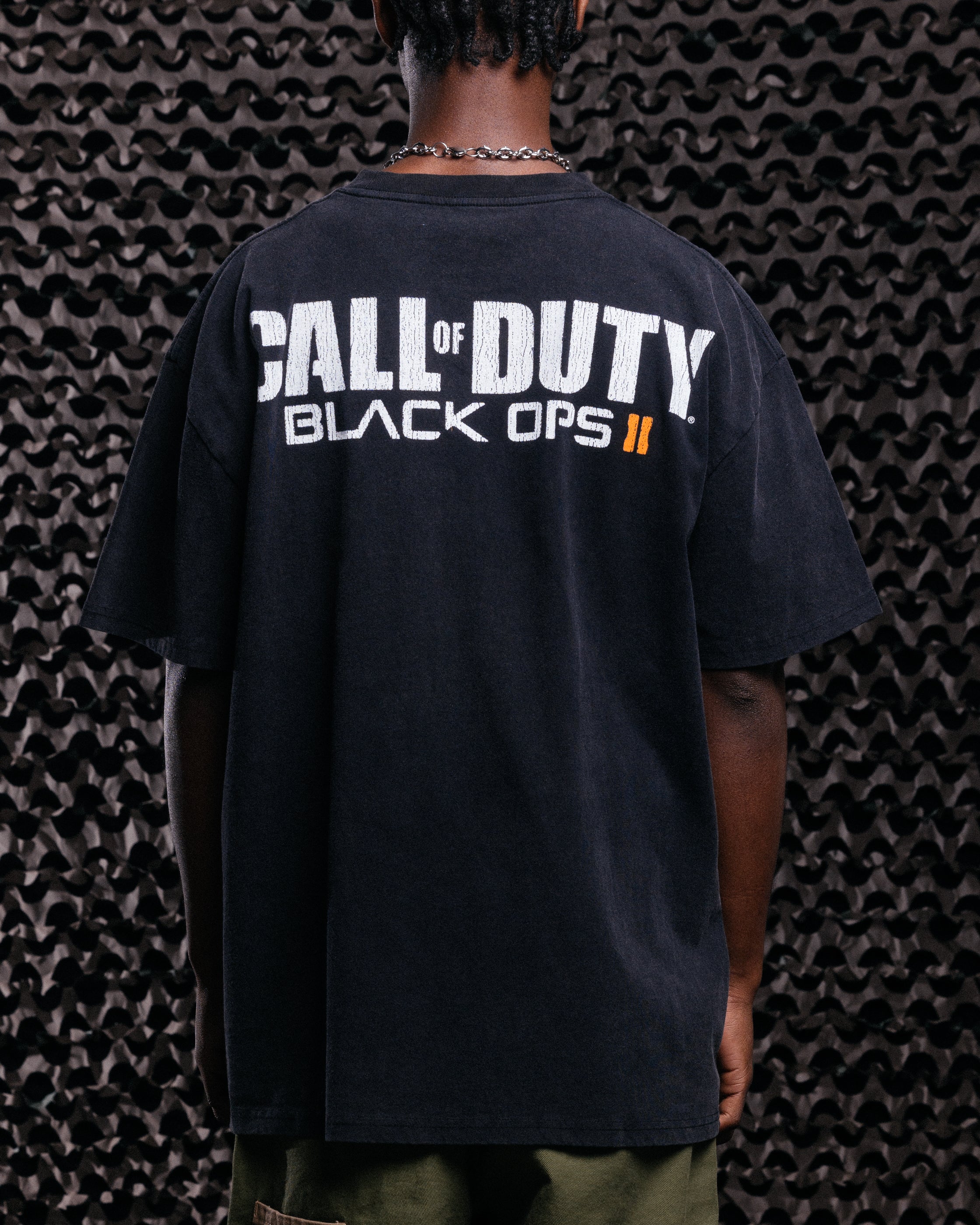 16's 【2XL】Call of Duty（ブラックオプス2） スカルTシャツ 73Studio X Call Of Duty Black Ops 2 Vintage T-Shirt Black Acidwash