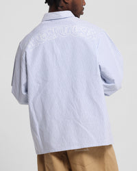 Loiter Chopper Long Sleeve Shirt Blue/White