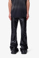 MNML Super Stacked Leather Pants Black