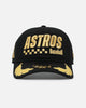 New Era Houston Astros 'Podium Pack' Pre-Curved Golfer Trucker Snapback Black/Metallic Gold