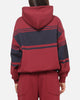 Carre Varsity Stripe Zip Hoodie Burgundy/Navy