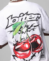 Loiter Cherry Pick Drop T-Shirt White