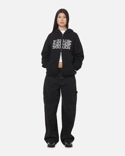 S Double Triple Block Zip Hoodie Black