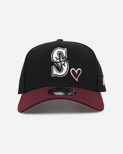 New Era Seattle Mariners 'Burgundy Hearts' 9FORTY A-Frame Snapback Black/Maroon