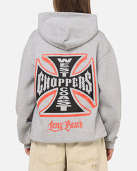 West Coast Choppers Choppers Cross Hoodie Grey Marle