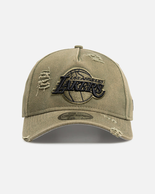 New Era Los Angeles Lakers 'Distressed Olive' 9FORTY A-Frame Snapback Olive