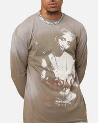Tupac 2Pac Hem Vintage Long Sleeve T-Shirt Brown
