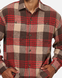American Thrift Utility Flannel Shirt Brown/Red