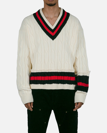 MNML Classic V Neck Sweater Off White