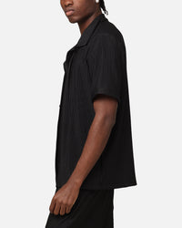 XXIII Pleated Button Up Shirt Black