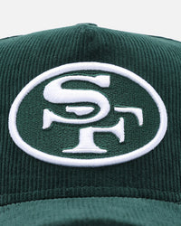 New Era San Francisco 49ers 'Dark Green Cord' 9FORTY A-Frame Corduroy Snapback Dark Green