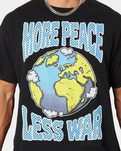Goat Crew More Peace Less War Vintage T-Shirt Washed Black