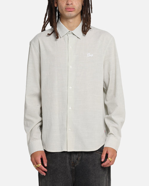 X-Large Oxford Script Button Up Shirt Olive