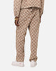 XXIII Checker Board Denim Jeans Tan