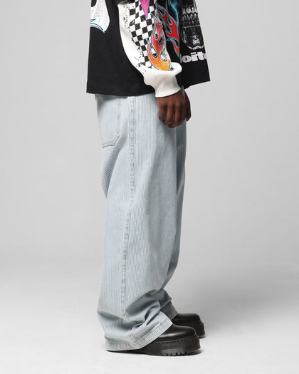 Loiter Collateral Baggy Jeans Blue Pin Stripe