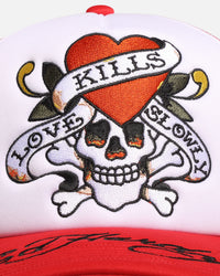 Ed Hardy Love Kills Trucker Snapback Red