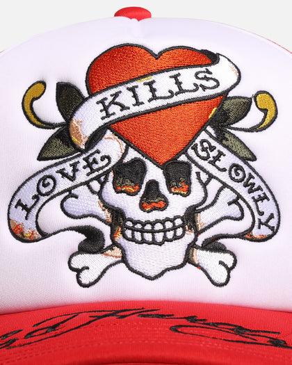 Ed Hardy Love Kills Trucker Snapback Red