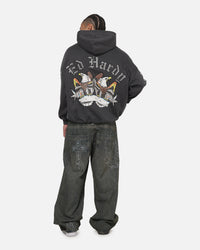 Ed Hardy Chrome Hoodie Washed Black
