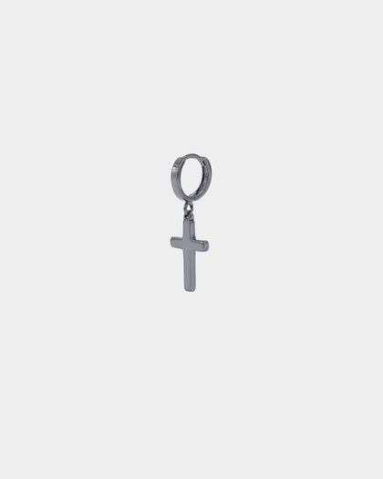NXS Mini Cross Earring Black