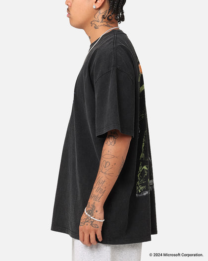 73Studio X Halo Halo 2 Vintage T-Shirt Black Acidwash