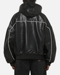 Carré Velocity Vegan Leather Bomber Jacket Black
